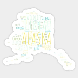 Colorful Alaska Map Typography Sticker